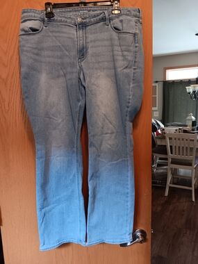 Womens Size 16 Short Light Wash Denim Jeans - Blue